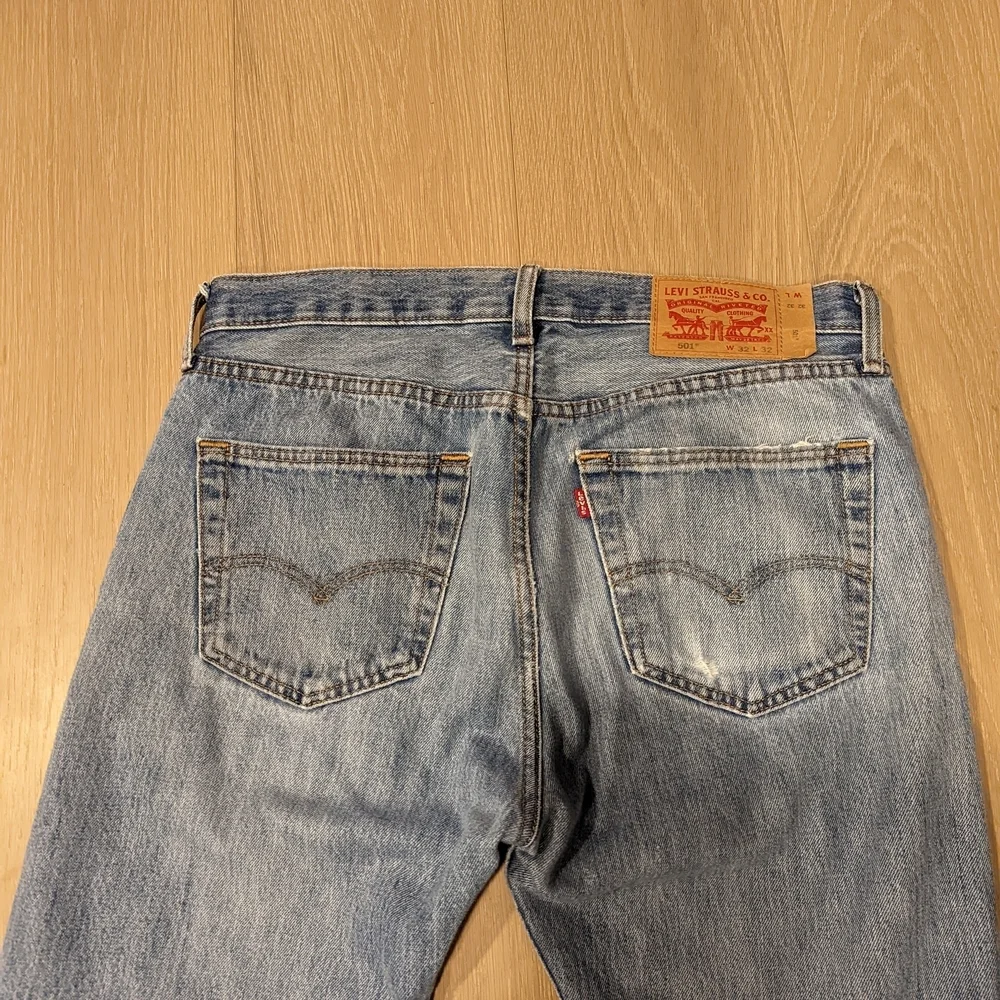 Classic Perfectly Broken In Blue 501 Denim Jeans